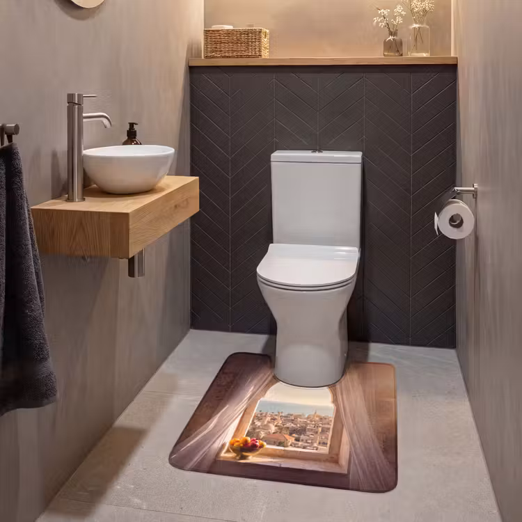 Wc Mat - Raam - Stad - Zee — 2