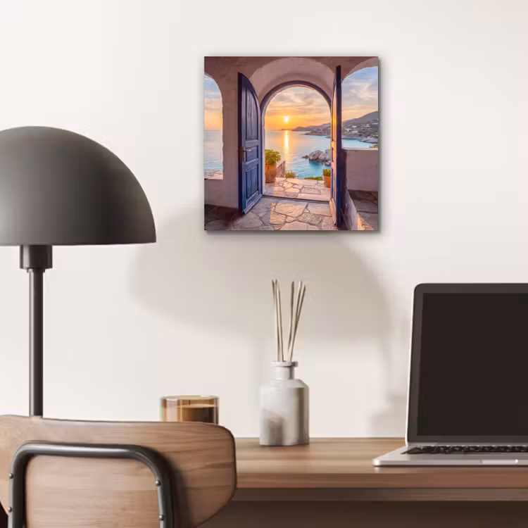 Aluminium schilderij - Open deur - Zee — 6