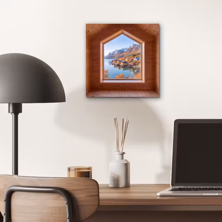Aluminium schilderij - Uitzicht - Fjord - Herfst — 6