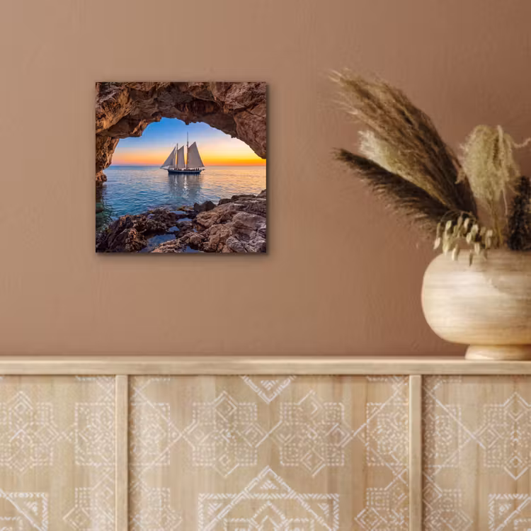 Aluminium schilderij - Zeilboot - Zonsondergang - Zee — 5