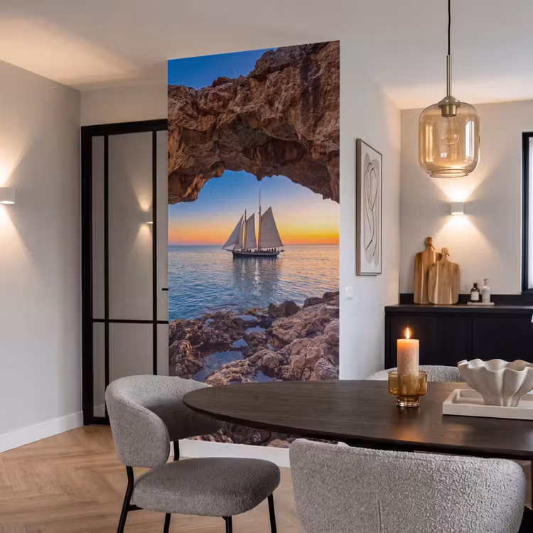 Behang - Zeilboot - Zonsondergang - Zee β 5