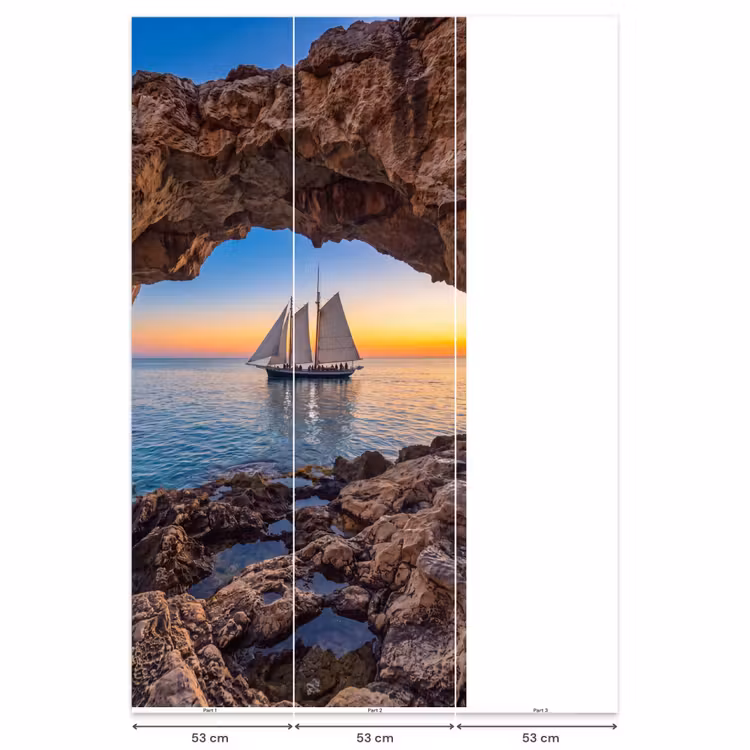 Behang - Zeilboot - Zonsondergang - Zee β 6