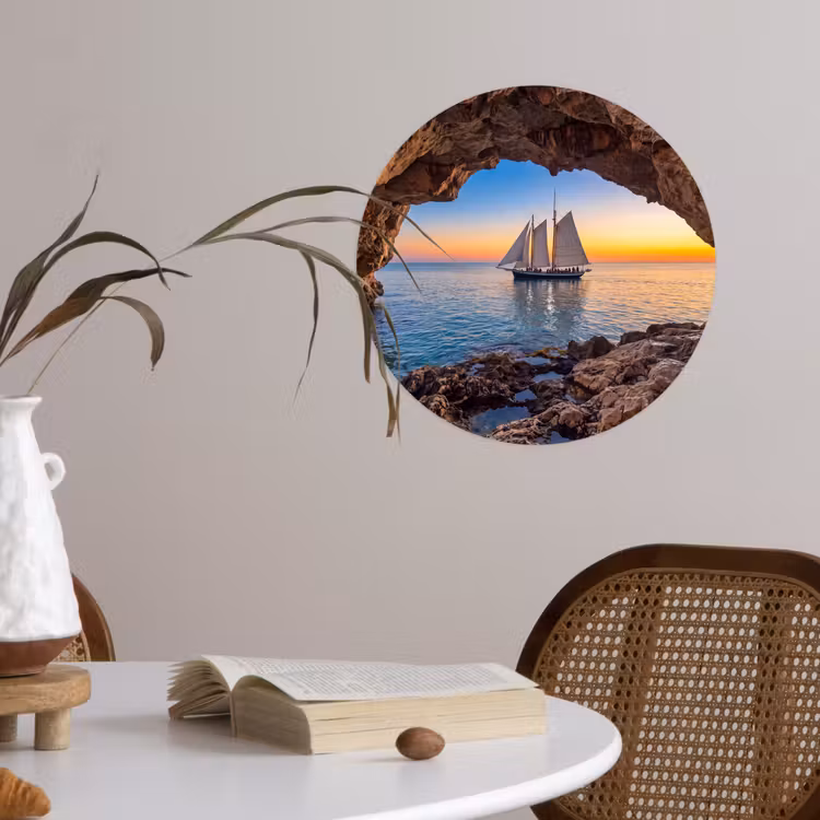 Behangcirkel - Zeilboot - Zonsondergang - Zee — 4
