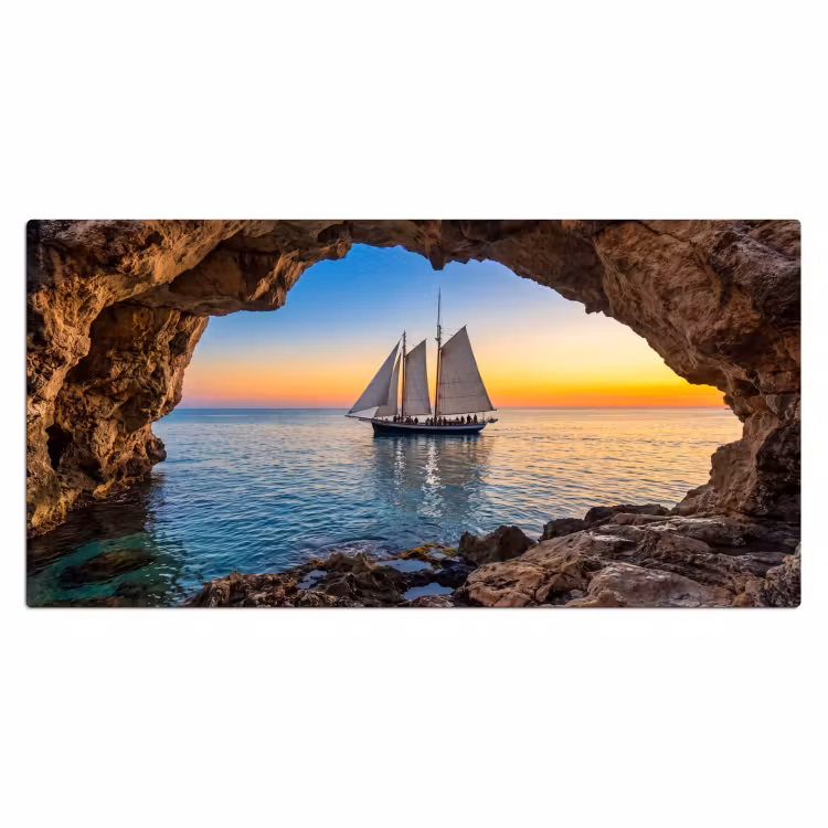Bureau onderlegger - Zeilboot - Zonsondergang - Zee — 2