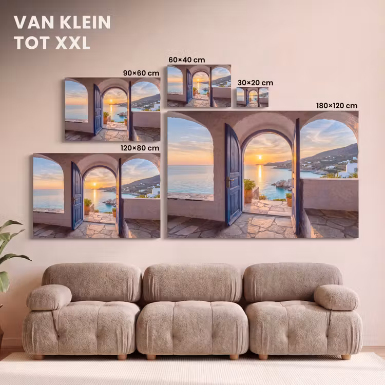 Canvas schilderij - Open deur - Zee — 8