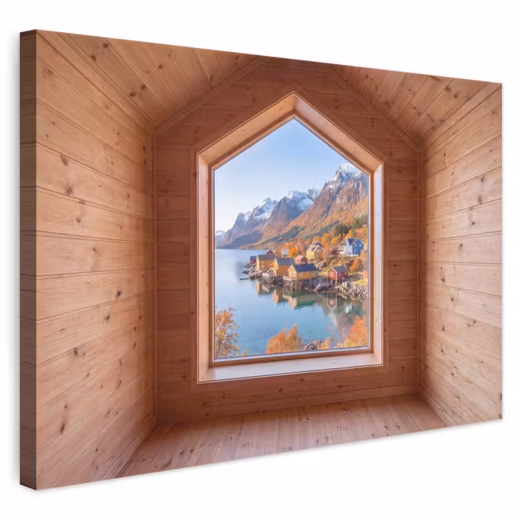 Canvas schilderij - Uitzicht - Fjord - Herfst — 1