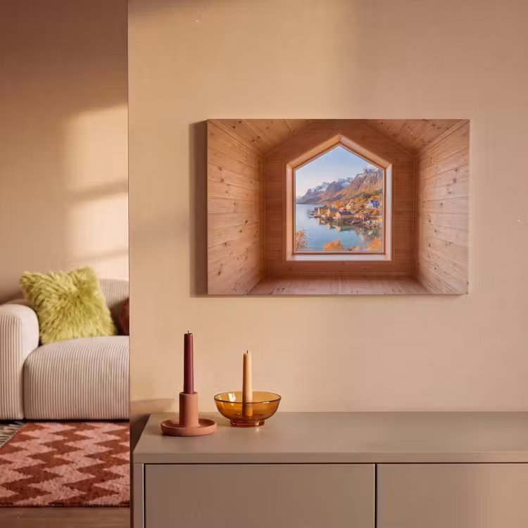 Canvas schilderij - Uitzicht - Fjord - Herfst — 2