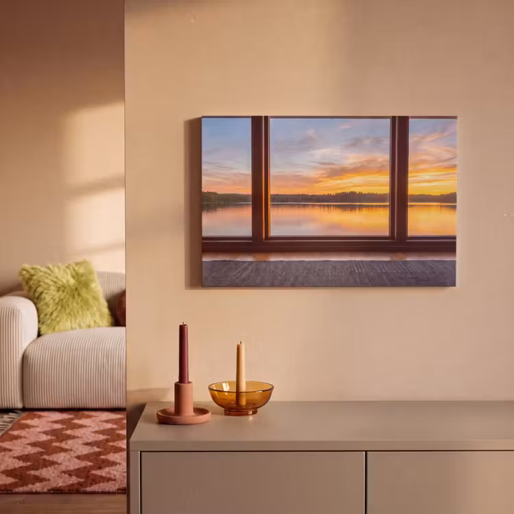 Canvas schilderij - Raam - Meer - Natuur — 2
