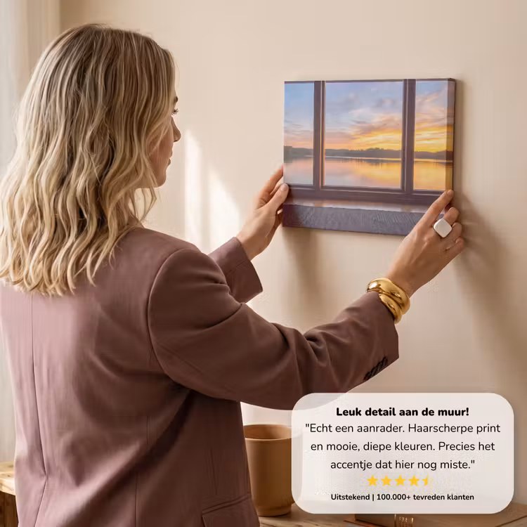 Canvas schilderij - Raam - Meer - Natuur — 3