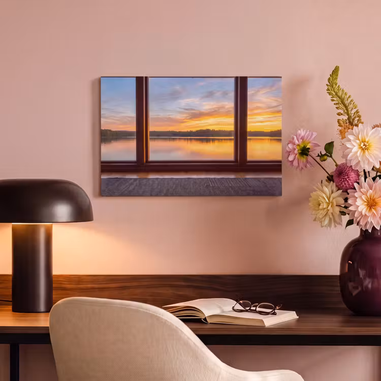 Canvas schilderij - Raam - Meer - Natuur — 6