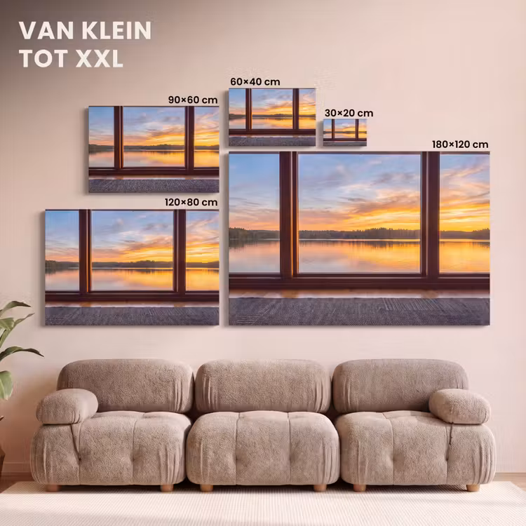 Canvas schilderij - Raam - Meer - Natuur — 8