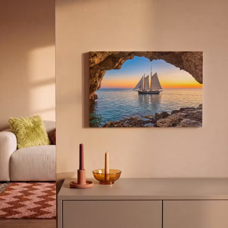 Canvas schilderij - Zeilboot - Zonsondergang - Zee — 2