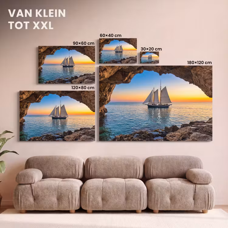 Canvas schilderij - Zeilboot - Zonsondergang - Zee — 8