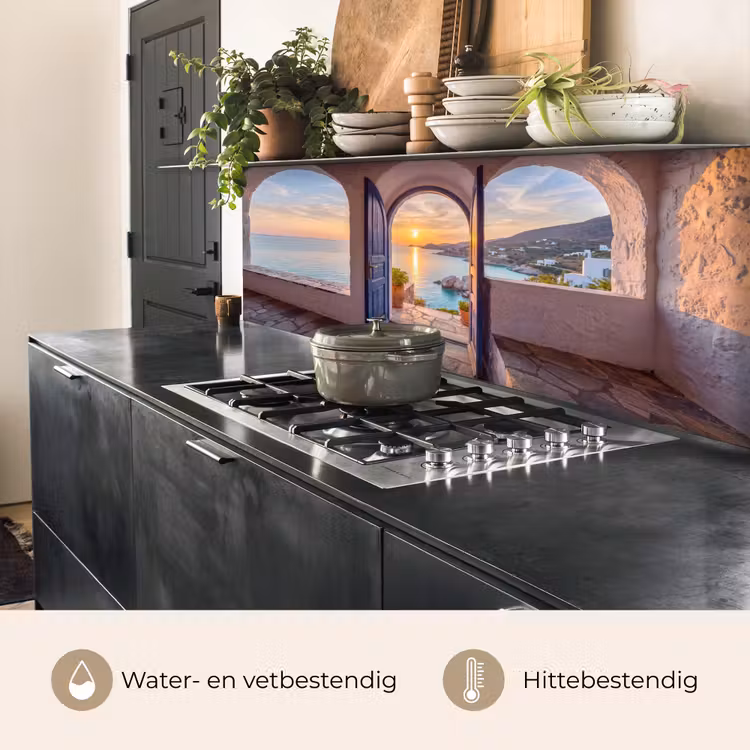 Keuken achterwand - Open deur - Zee — 3