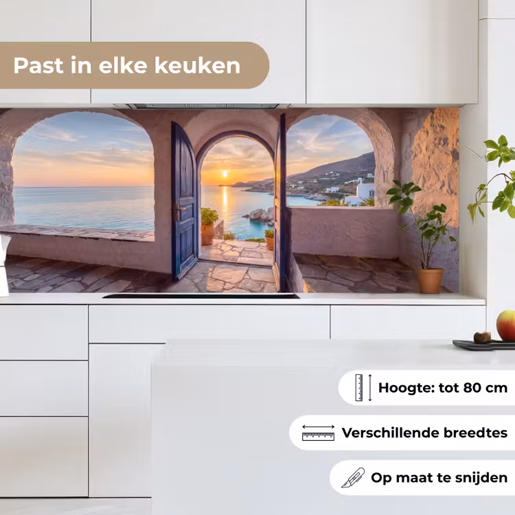 Keuken achterwand - Open deur - Zee — 4