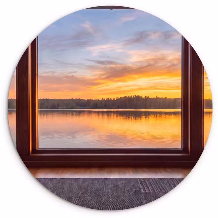 Muurcirkel - Raam - Meer - Natuur — 1