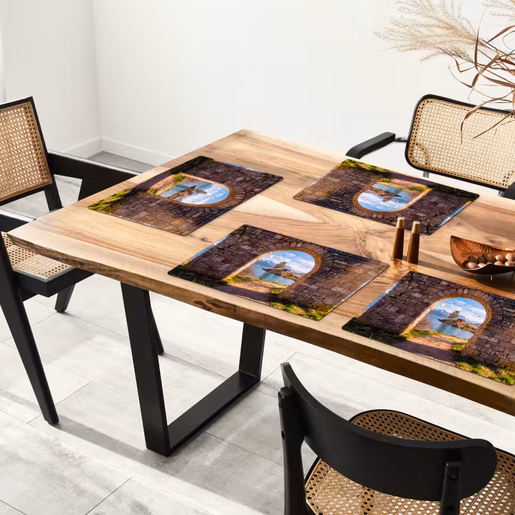 Placemat - 6 stuks - Huis - Meer - Bergen — 3