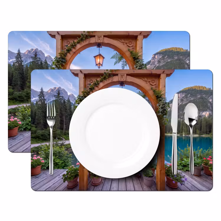 Placemat - 6 stuks - Meer - Bergen - Natuur — 2