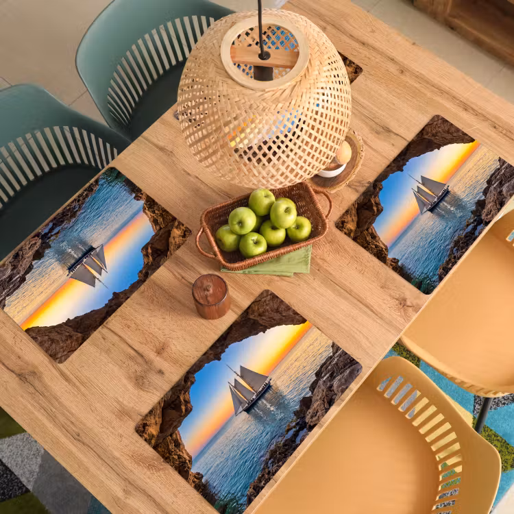 Placemat - 6 stuks - Zeilboot - Zonsondergang - Zee — 4