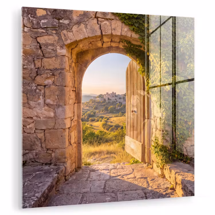 Glas schilderij - Architectuur - Landschap - Zonlicht — 1