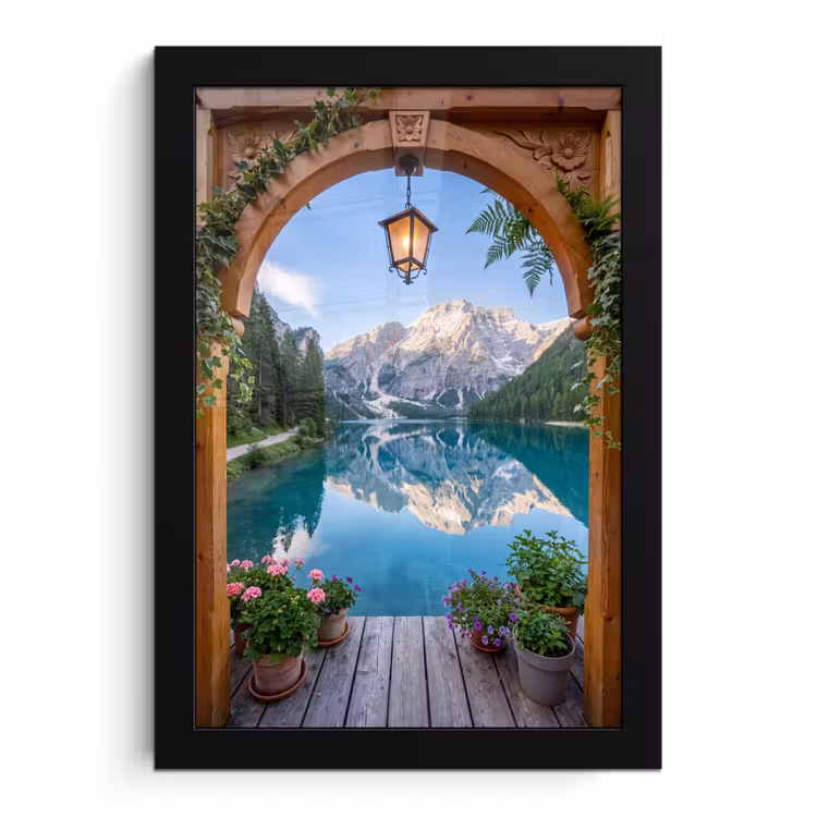 Poster met lijst - Meer - Bergen - Natuur — 1