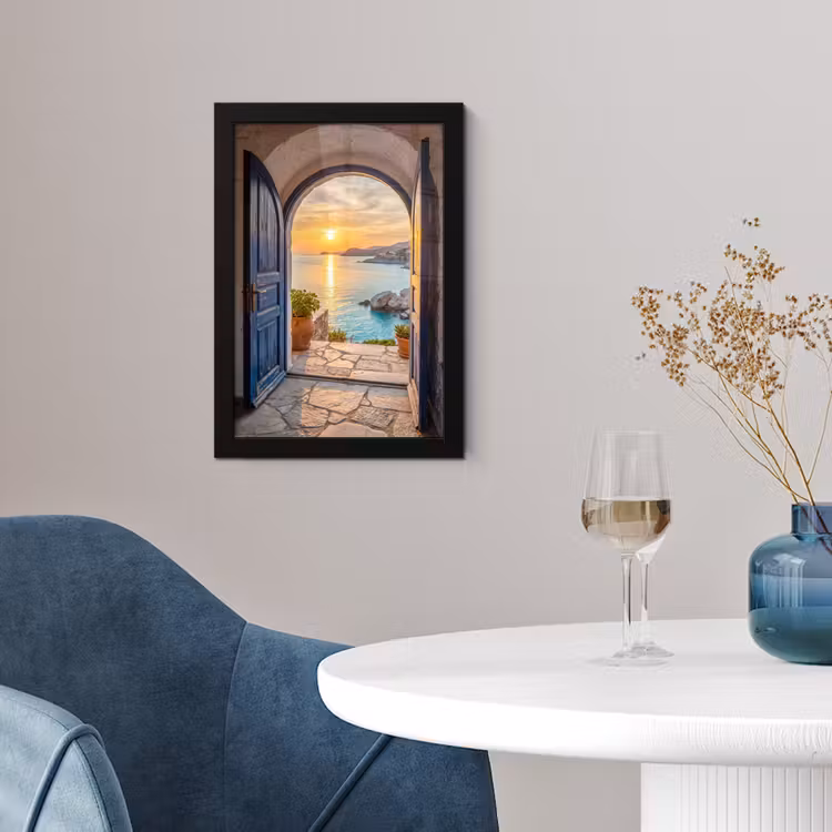 Poster met lijst - Open deur - Zee — 4