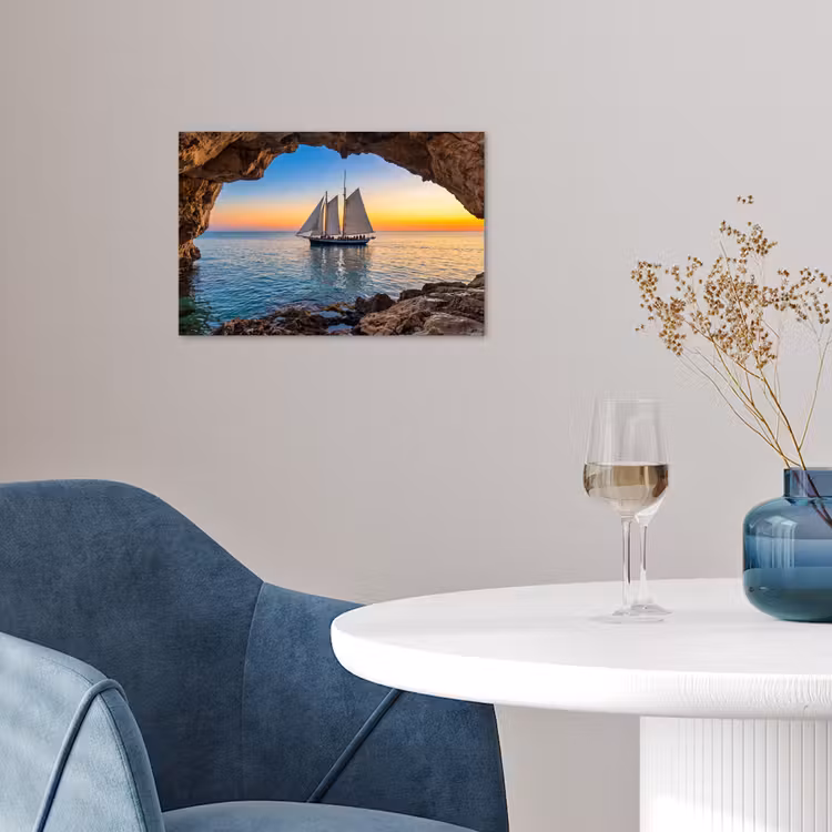 Poster - Zeilboot - Zonsondergang - Zee — 4