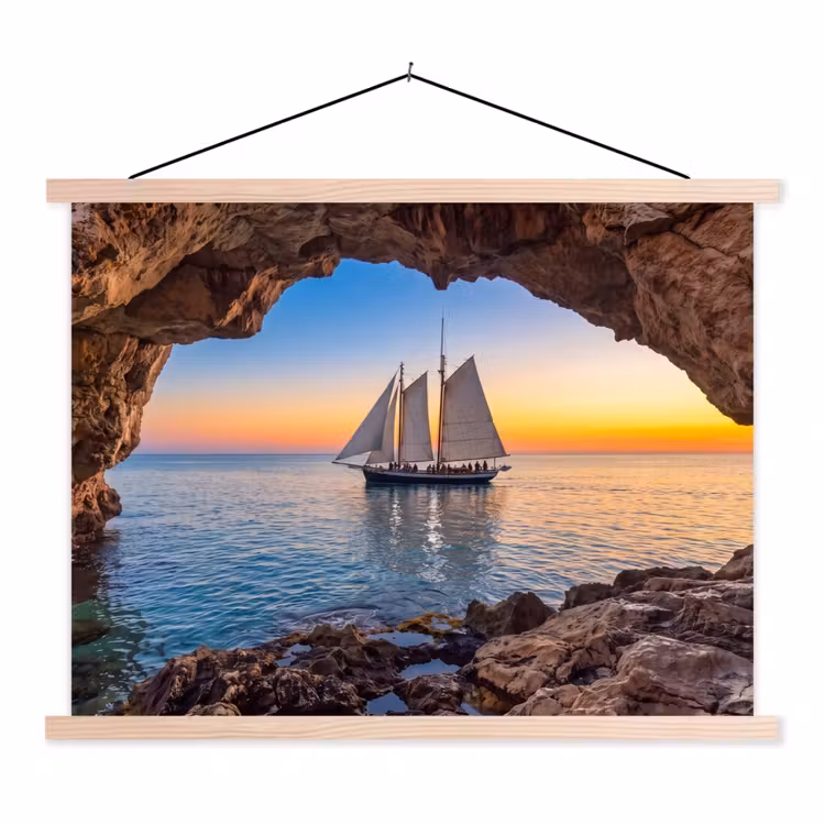 Schoolplaat - Zeilboot - Zonsondergang - Zee — 1