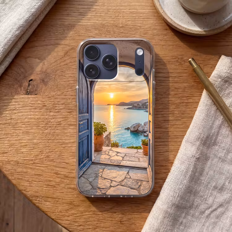 Telefoonhoesje Softcase - Open deur - Zee — 2