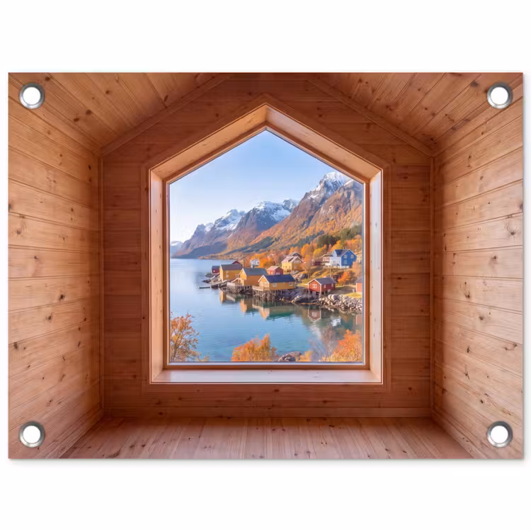 Tuinposter - Uitzicht - Fjord - Herfst — 1