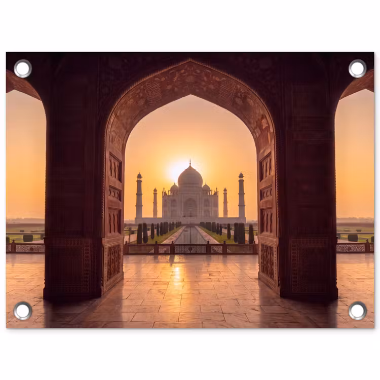 Tuinposter - Monument - Zonsondergang - Goud — 1