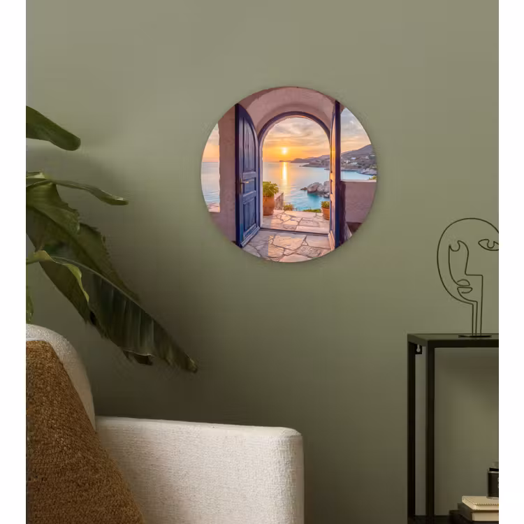 Wandcirkel - Glas - Open deur - Zee — 3