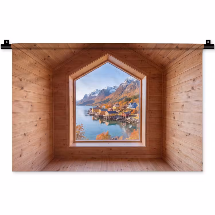 Wandkleed - Uitzicht - Fjord - Herfst — 1