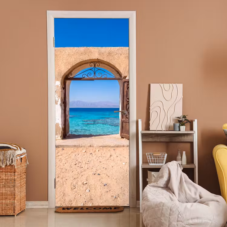 Deursticker - Poort - Zee - Natuur — 2