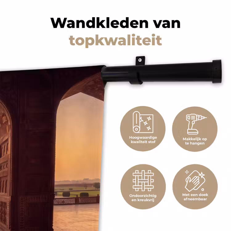 Wandkleed - Monument - Zonsondergang - Goud — 3