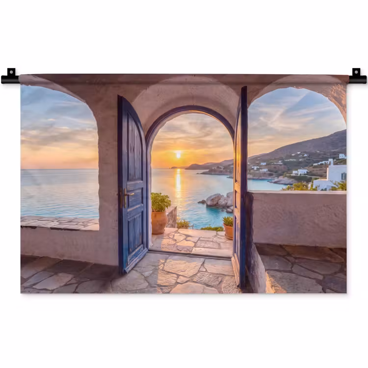 Wandkleed - Open deur - Zee — 1