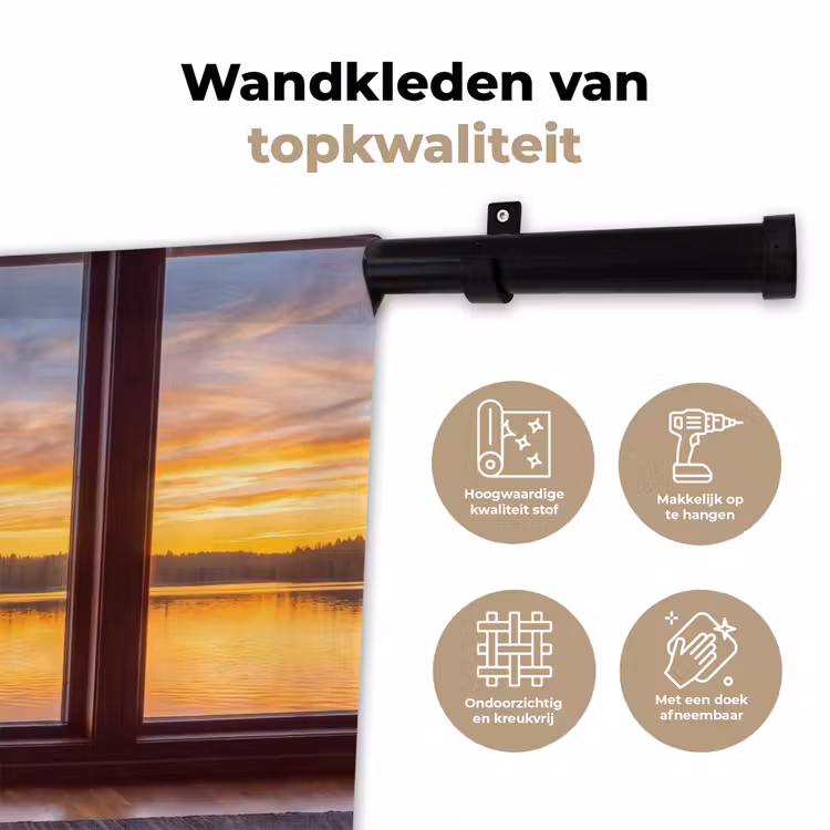 Wandkleed - Raam - Meer - Natuur — 3