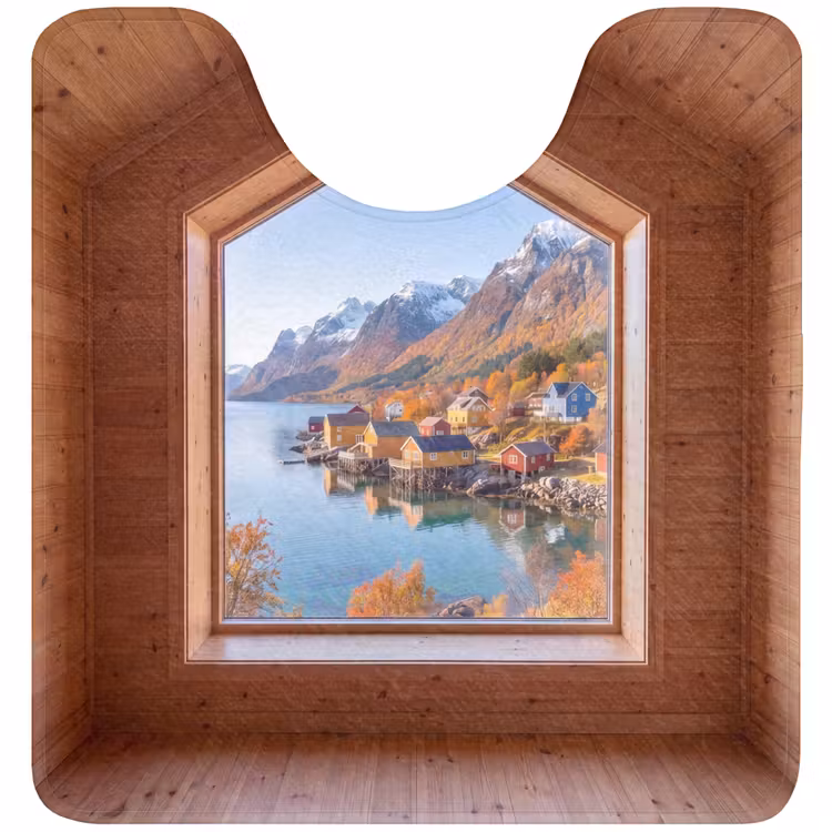 Wc Mat - Uitzicht - Fjord - Herfst — 1