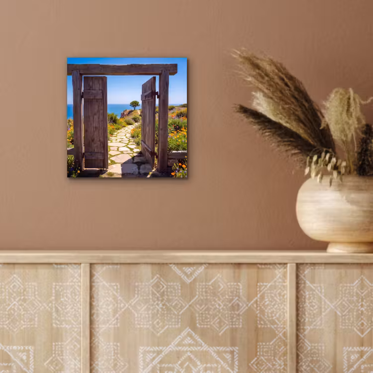Aluminium schilderij - Poort - Pad - Zee — 5