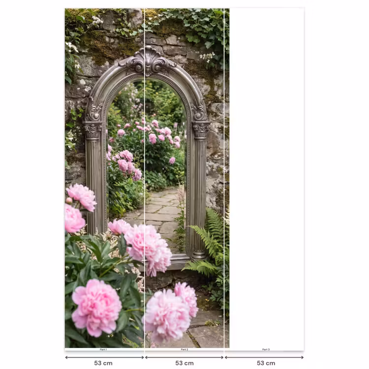 Behang - Spiegel - Tuin - Bloemen β 6