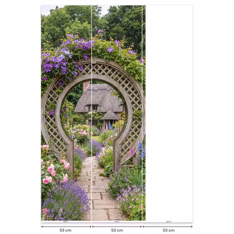 Behang - Tuin - Boog - Bloemen — 6