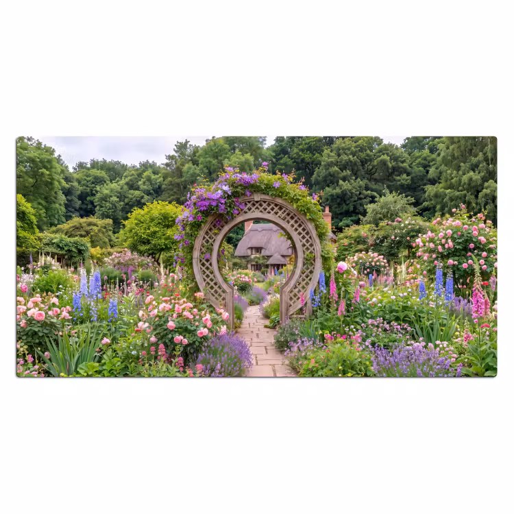 Bureau onderlegger - Tuin - Boog - Bloemen — 2