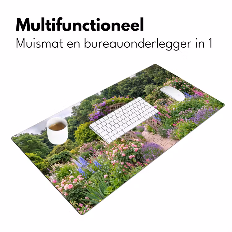 Bureau onderlegger - Tuin - Boog - Bloemen — 7