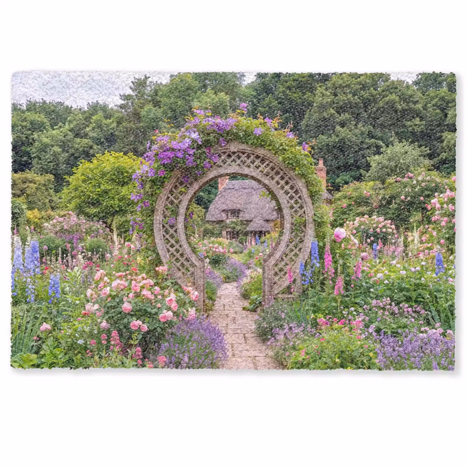 Deurmat - Tuin - Boog - Bloemen — 1