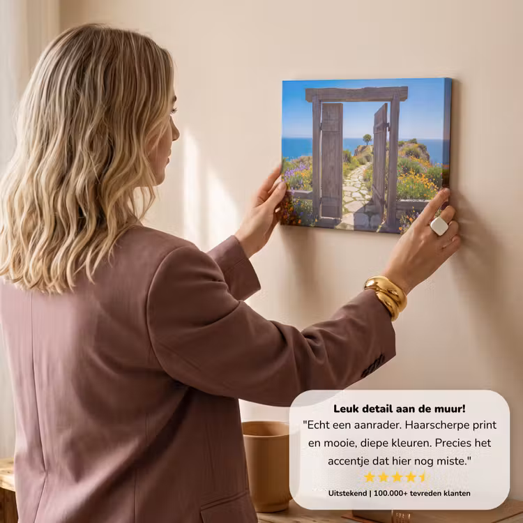 Canvas schilderij - Poort - Pad - Zee — 3