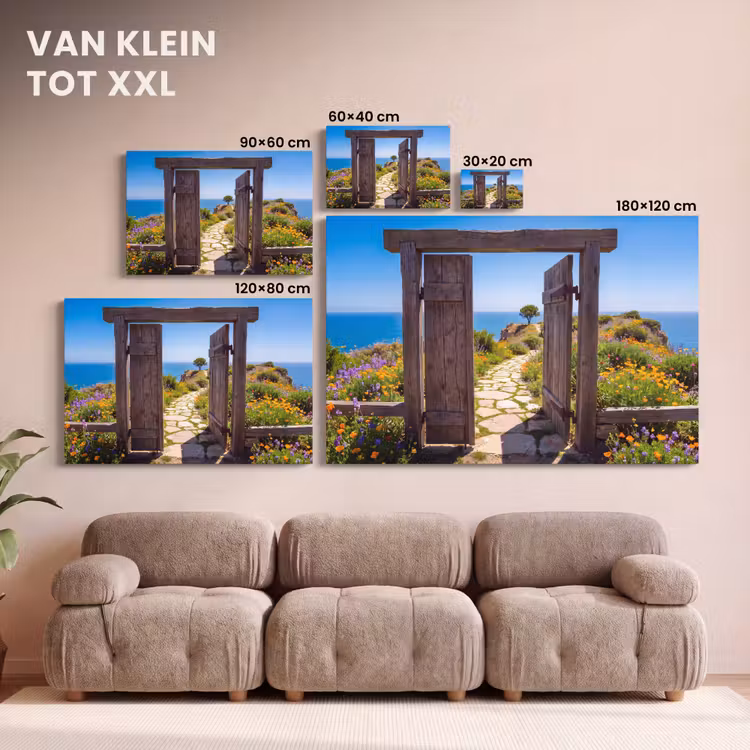 Canvas schilderij - Poort - Pad - Zee — 8