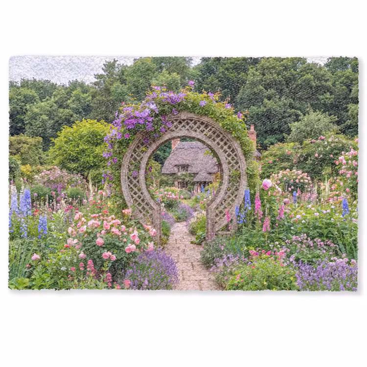 Deurmat - Tuin - Boog - Bloemen — 1