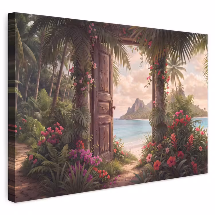 Canvas schilderij - Deur - Strand - Natuur — 1