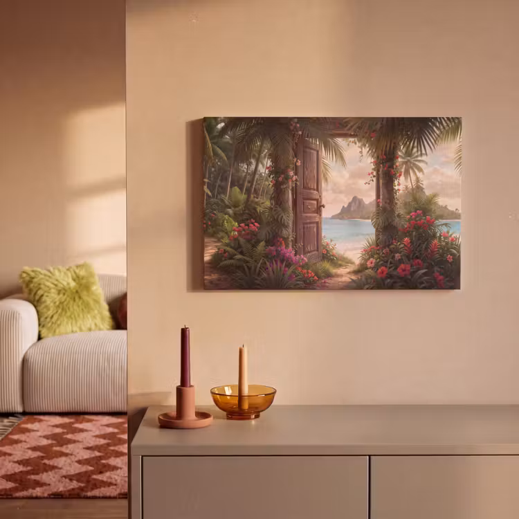 Canvas schilderij - Deur - Strand - Natuur — 2