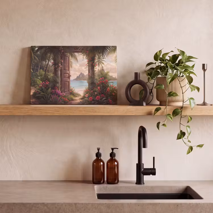 Canvas schilderij - Deur - Strand - Natuur — 4